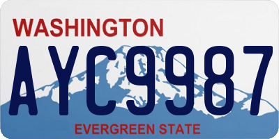 WA license plate AYC9987