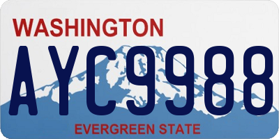 WA license plate AYC9988
