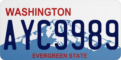WA license plate AYC9989