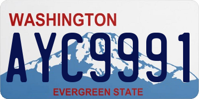 WA license plate AYC9991