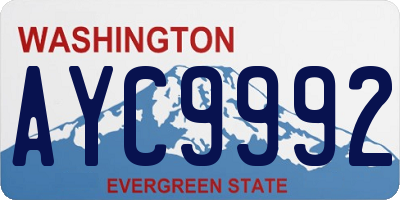 WA license plate AYC9992