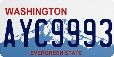 WA license plate AYC9993