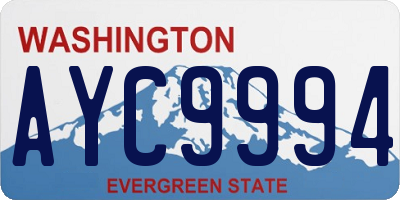 WA license plate AYC9994