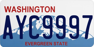 WA license plate AYC9997