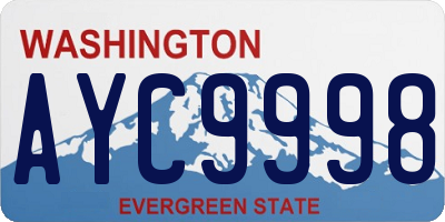 WA license plate AYC9998