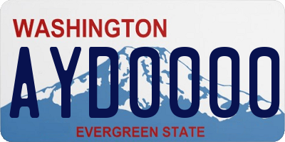 WA license plate AYD0000