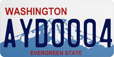 WA license plate AYD0004