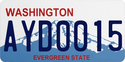 WA license plate AYD0015