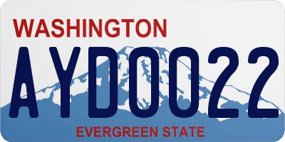 WA license plate AYD0022