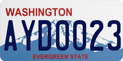 WA license plate AYD0023