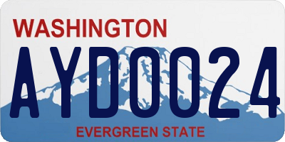 WA license plate AYD0024
