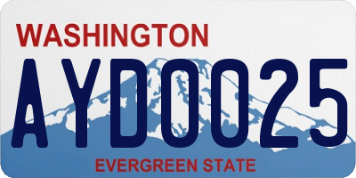 WA license plate AYD0025