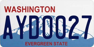 WA license plate AYD0027