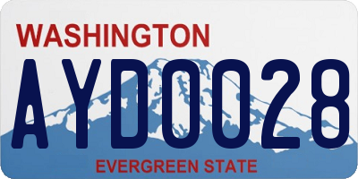 WA license plate AYD0028