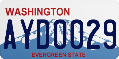 WA license plate AYD0029