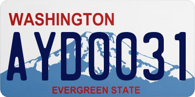 WA license plate AYD0031
