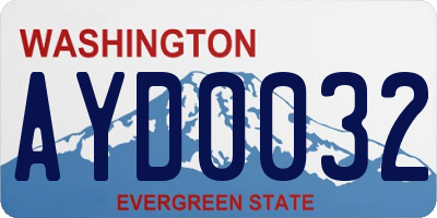 WA license plate AYD0032