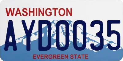 WA license plate AYD0035