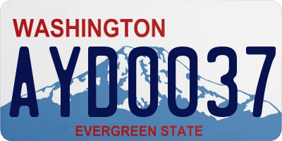 WA license plate AYD0037