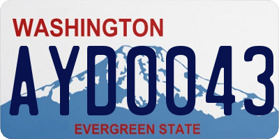 WA license plate AYD0043