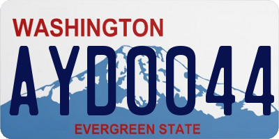 WA license plate AYD0044