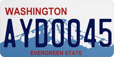 WA license plate AYD0045