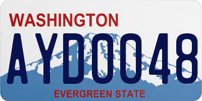 WA license plate AYD0048