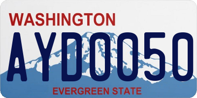 WA license plate AYD0050