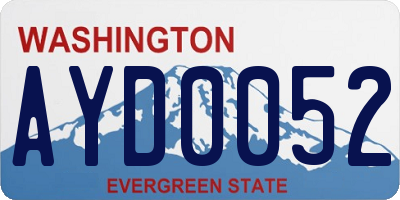 WA license plate AYD0052