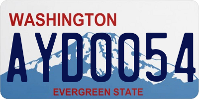 WA license plate AYD0054