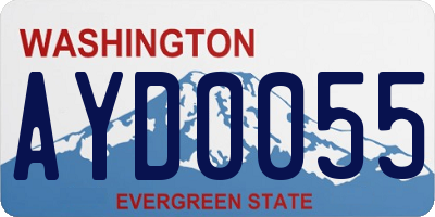 WA license plate AYD0055