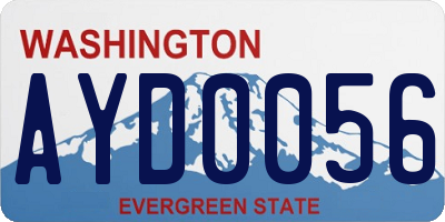 WA license plate AYD0056
