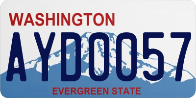 WA license plate AYD0057