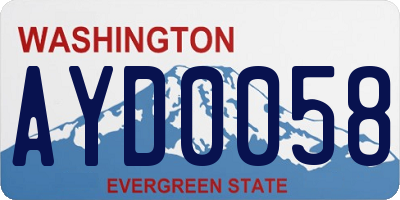 WA license plate AYD0058