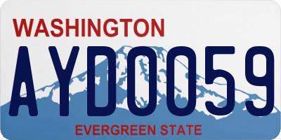 WA license plate AYD0059