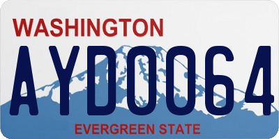 WA license plate AYD0064