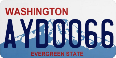 WA license plate AYD0066