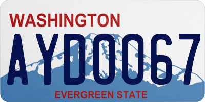 WA license plate AYD0067