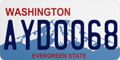 WA license plate AYD0068