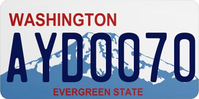 WA license plate AYD0070