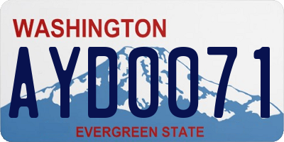 WA license plate AYD0071
