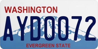 WA license plate AYD0072