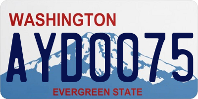 WA license plate AYD0075