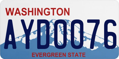 WA license plate AYD0076