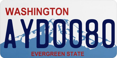 WA license plate AYD0080