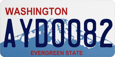 WA license plate AYD0082