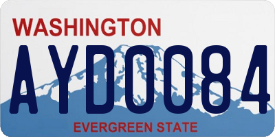 WA license plate AYD0084