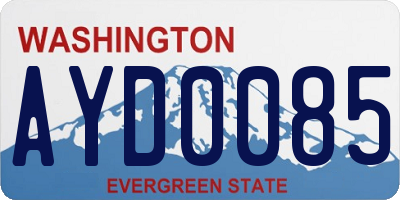 WA license plate AYD0085