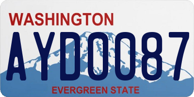 WA license plate AYD0087