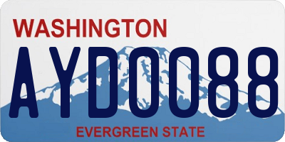 WA license plate AYD0088
